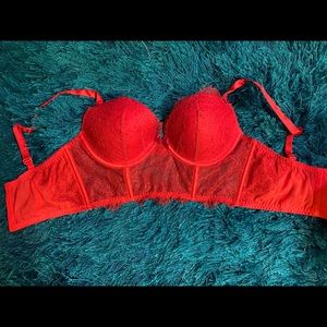 Victoria Secret red lace bustier